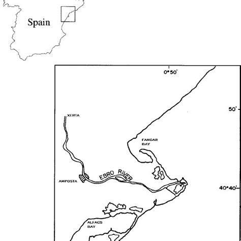 Map and location of the Ebro delta in NE Spain. | Download Scientific ...