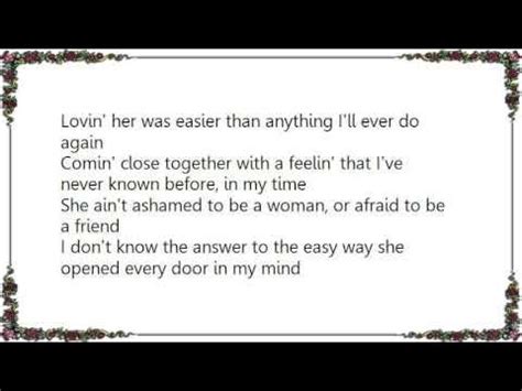 Waylon Jennings - Lovin' Her Was Easier Than Anything I'll Ever Do Again Lyrics - YouTube