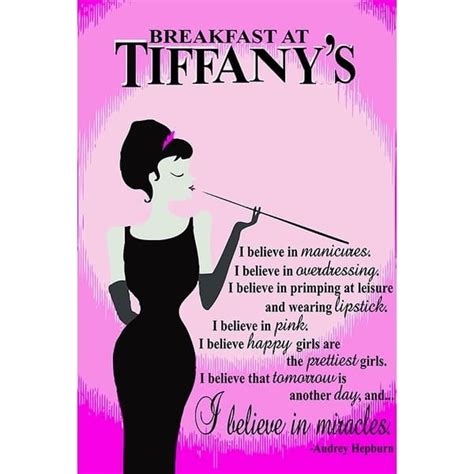 CANVAS Audrey Hepburn Breakfast at Tiffany's Quote Graphic Art on - 18 ...