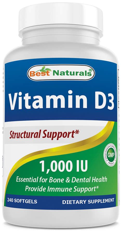 Best Naturals Vitamin D3 1000 IU 240 Softgels - Walmart.com - Walmart.com