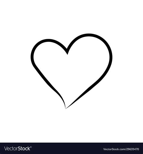 Outline hand drawn heart icon heart collection Vector Image