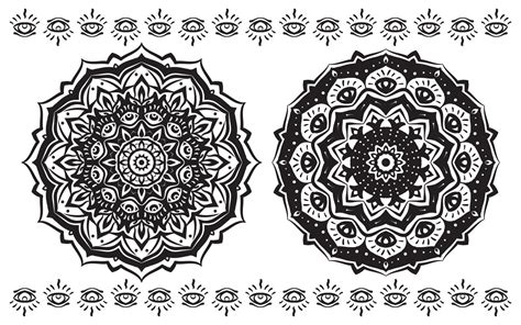 abstract mandala trippy eyes traditional round decoration 10840095 ...