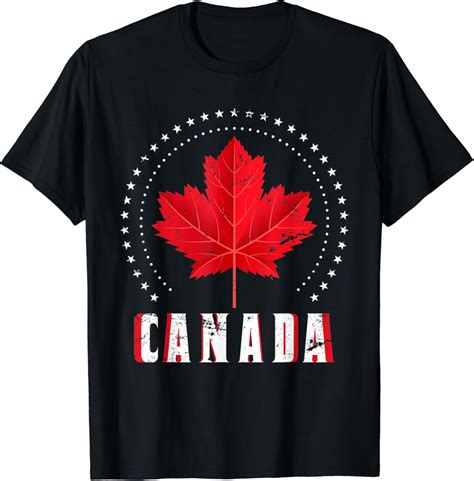 Proud Canadian Maple Leaf Country Canada T-Shirt : Amazon.co.uk: Fashion