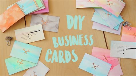 DIY BUSINESS CARDS - WATERCOLOUR AND GOLD EDGE | THE SORRY GIRLS - YouTube