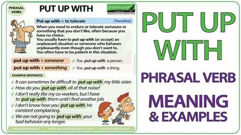 PUT UP WITH Phrasal Verb Meaning & Examples in English | Learn Phrasal Verbs - YouTube