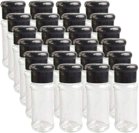 Amazon.com: Plastic Spice Bottles with Sifter Lid Set of 24 Pcs 2 Oz. Clear Reusable Containers ...