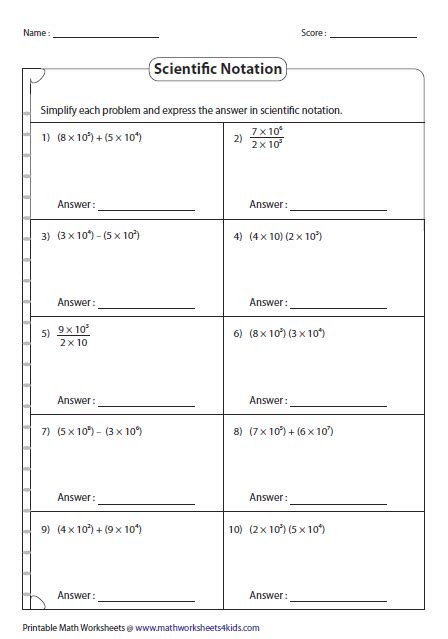 Scientific Notation Worksheets - Worksheet Template Tips And Reviews