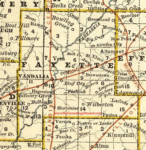 Fayette County, Illinois 1881 Map, Vandalia