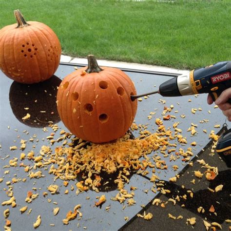 DIY Pumpkin Carving With A Drill • The Garden Glove