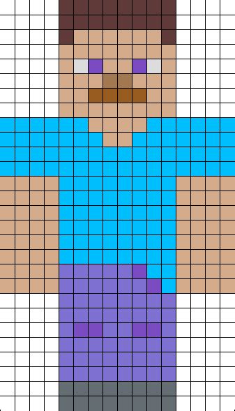 Minecraft Steve Pixel Art Template