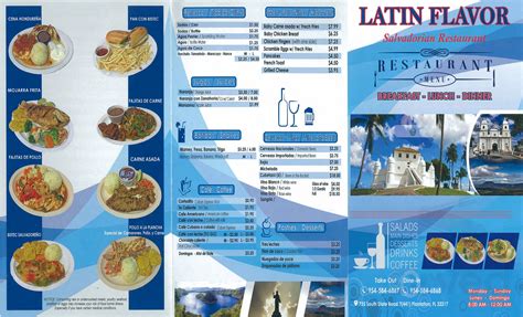 Latin Flavor Salvadorian Restaurant menu in Plantation, Florida