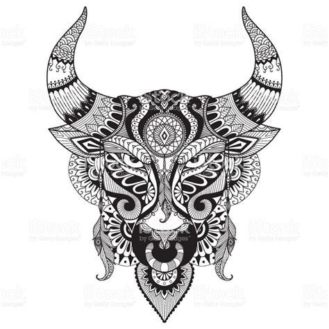 Line art design of angry bull for design element, printed tee and ...