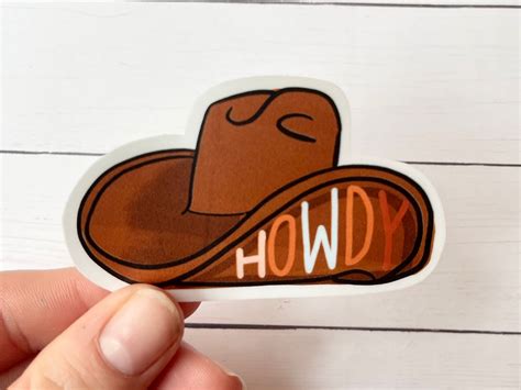 Howdy Cowboy Hat Sticker Cowboy Hat Sticker Nashville | Etsy