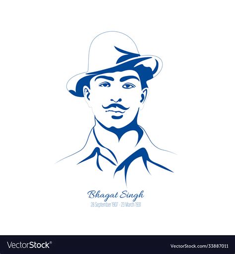 Indian sikh freedom fighter bhagat singh Vector Image