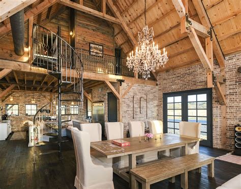 Love the openness and the combination of wood, brick, industrial flare and a little glam | Barn ...