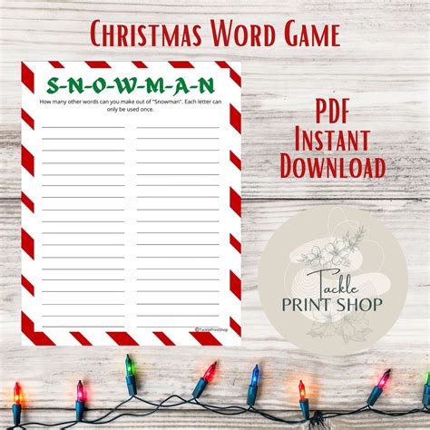 Christmas Anagrams Printable Games, Christmas Alphabet Word Puzzle, Xmas Party Game for Kids - Etsy