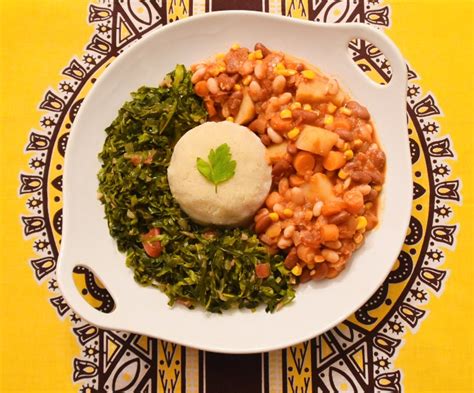 A Vegetarian Kenyan Meal: Ugali, Sukumawiki, And Githeri