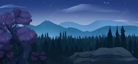 Cartoon Forest Mountain Background