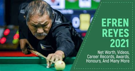 Efren Reyes 2021: Net Worth, Videos, Career Records, Awards, Honours, And Many More