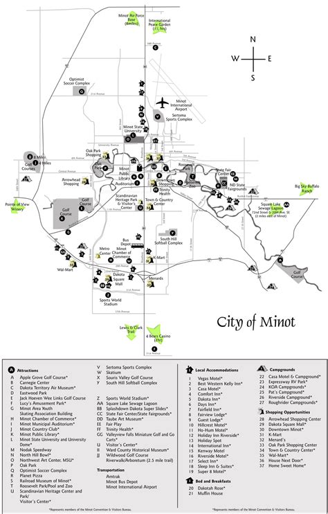 Minot Hotels And Attractions Map - Ontheworldmap.com