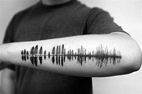 50 Tree Line Tattoo Design Ideas For Men - Timberline Ink | Line tattoos, Tree line tattoo, Tree ...