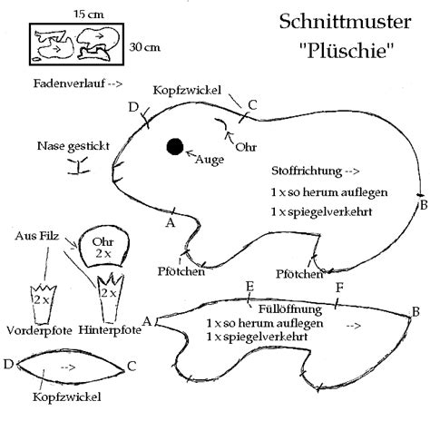 Plüschmeerschweinchen | Meerschweinchen, Stofftiere nähen schnittmuster ...