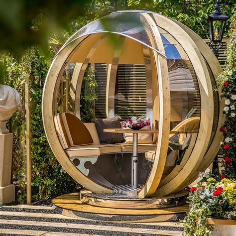 You'll love it because... A new concept for the garden, this Luxury Rotating Lounger Garden Pod ...