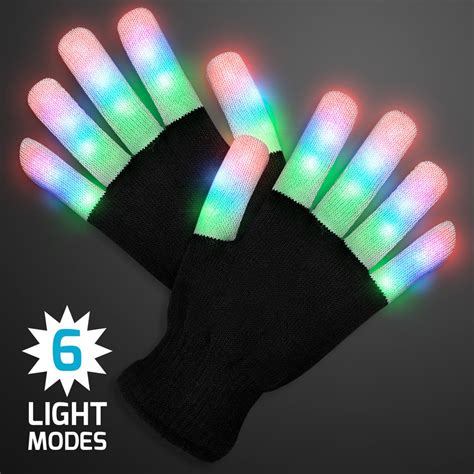 FlashingBlinkyLights Stripe Light Fingers LED Glow Gloves - Walmart.com - Walmart.com