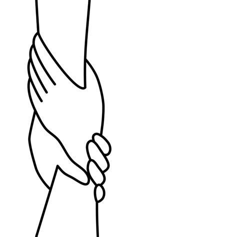 Outline of holding and helping hands. helping and support concept ...