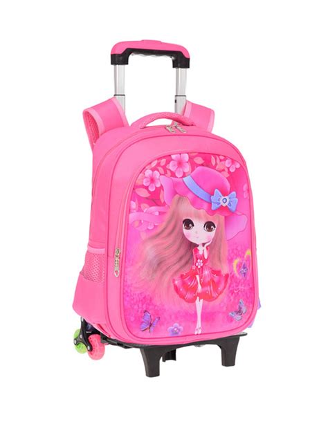 Buy Childrens Rolling Backpack with Six Wheels Trolley Bag Backpack ...