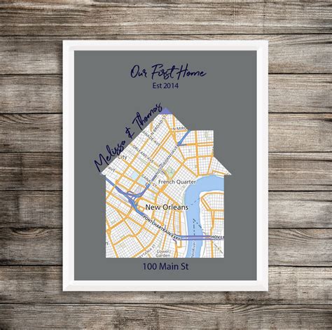 New Home Map First New Home Gift Home Map Print Home Map | Etsy