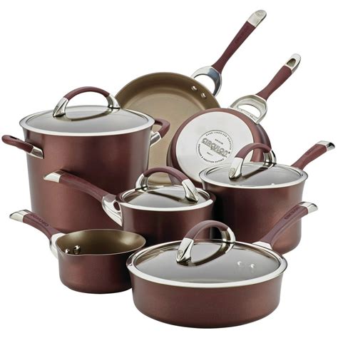 Circulon 11 Piece Symmetry Hard Anodized Nonstick Pots and Pans/Cookware Set, Merlot - Walmart ...