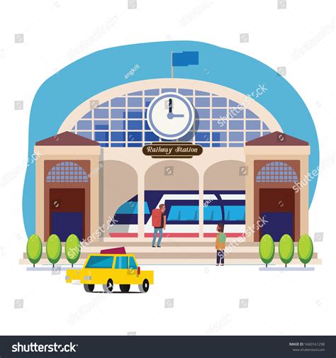 Railway Station Train Station Vector Stock Vector (Royalty Free ...