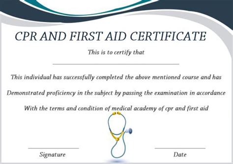 Printable Cpr Certificate Templates Free - Printable Cards