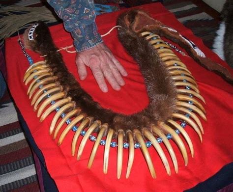 Western Plains necklace of plains grizzly claws, trade beads, and otter fur. | Bear claw ...