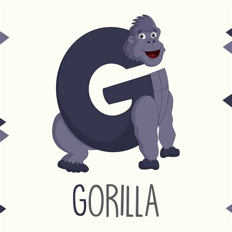 Premium Vector | Illustrated alphabet letter g and gorilla