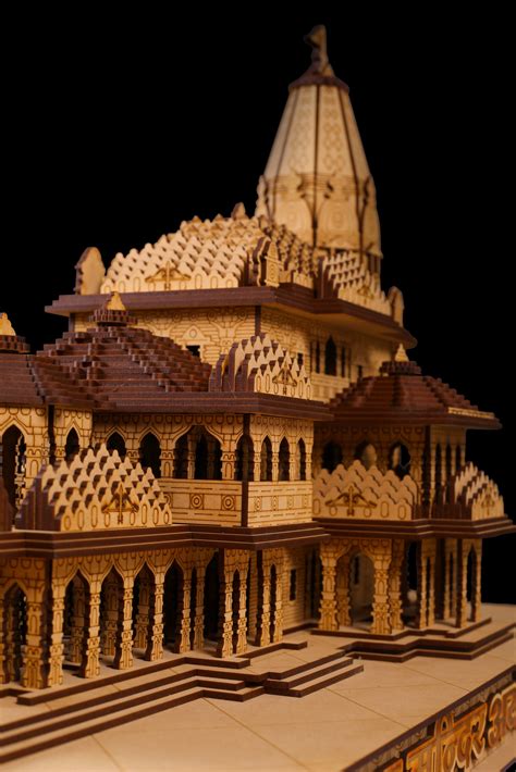 Karni Digital Shree Ram Mandir Ayodhya D Model Wood Temple Inches | Hot ...