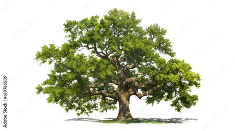 Majestic oak tree watercolor illustration - Generative AI. Stock ...