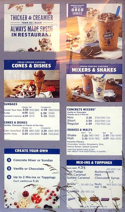 Culver’s menu – SLC menu