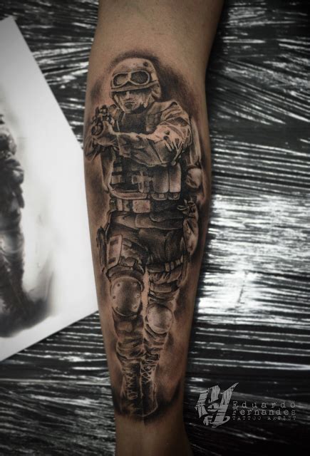 Soldier Tattoo Army Tattoos, Biker Tattoos, Military Tattoos, Leg Tattoos, Tatoos, Full Sleeve ...