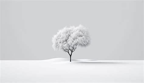 Premium AI Image | Minimalist White Tree on White Wallpaper