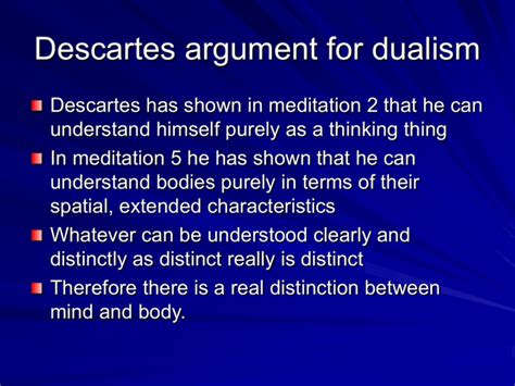 Descartes argument for dualism