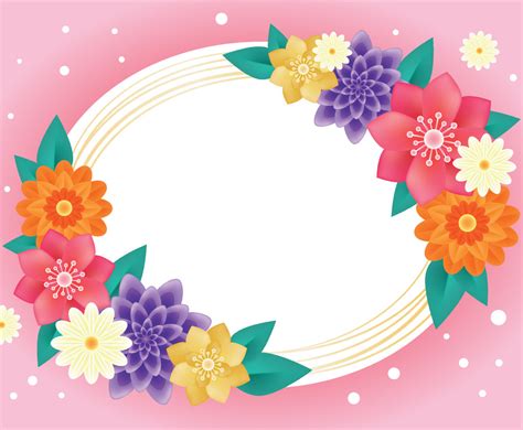 Spring Colorful Flowers Border | FreeVectors