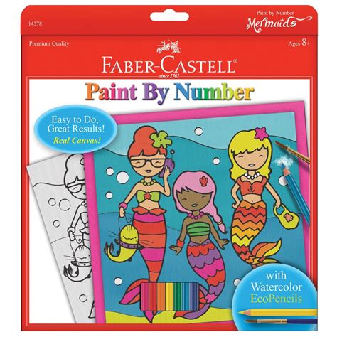 Faber-Castell Paint By Number Kit Mermaids With Watercolor Pencils | Jo-Ann | Paint by number ...