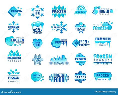 Frozen Product Logo. Snow and Winter Snowflakes from Ice Stylized ...