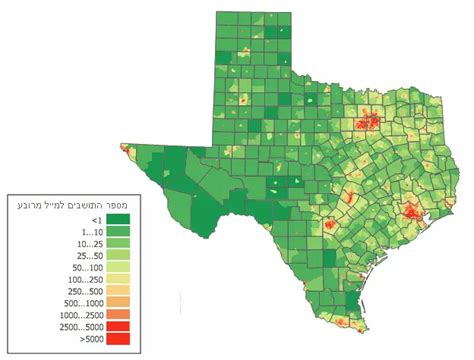 Texas Population Map • Mapsof.net