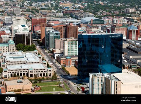 Aerial of The JW Marriott Indianapolis, Indiana Stock Photo - Alamy