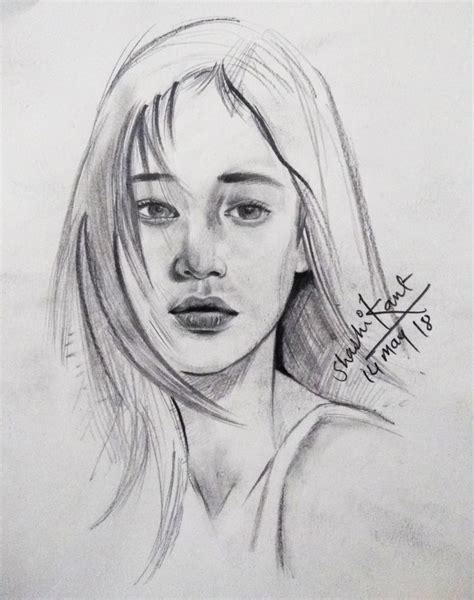 Pencil shading Portrait of a girl Sketching #watercolour #Lady #Face # ...