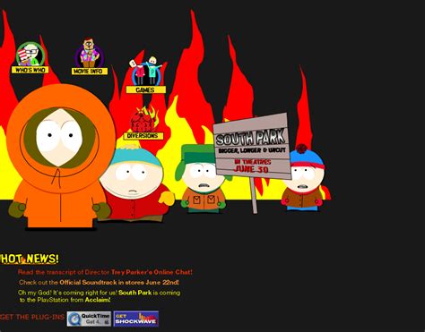 South Park Movie in 1999 - Web Design Museum