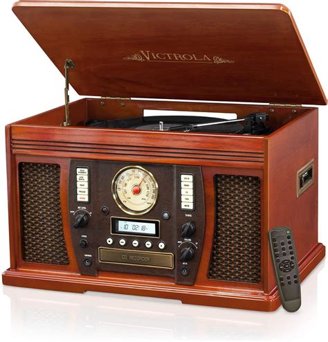 Victrola Navigator 8-in-1 Classic Bluetooth Record Player with USB Encoding and 3-speed Turntable